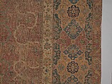 Carpet, Cotton (warp and weft), wool (pile); asymmetrically knotted pile 