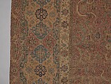 Carpet, Cotton (warp and weft), wool (pile); asymmetrically knotted pile 