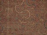 Carpet, Cotton (warp and weft), wool (pile); asymmetrically knotted pile 