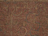 Carpet, Cotton (warp and weft), wool (pile); asymmetrically knotted pile 