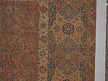 Carpet, Cotton (warp and weft), wool (pile); asymmetrically knotted pile 