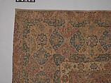 Carpet, Cotton (warp and weft), wool (pile); asymmetrically knotted pile 