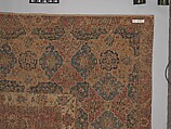 Carpet, Cotton (warp and weft), wool (pile); asymmetrically knotted pile 