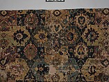 Vase-technique Carpet with Overlapping Cartouches, Cotton (warp), silk (weft), wool (weft and pile); asymmetrically knotted pile