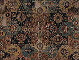 Vase-technique Carpet with Overlapping Cartouches, Cotton (warp), silk (weft), wool (weft and pile); asymmetrically knotted pile
