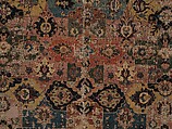 Vase-technique Carpet with Overlapping Cartouches, Cotton (warp), silk (weft), wool (weft and pile); asymmetrically knotted pile