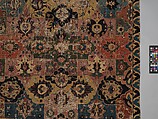 Vase-technique Carpet with Overlapping Cartouches, Cotton (warp), silk (weft), wool (weft and pile); asymmetrically knotted pile