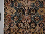 Vase-technique Carpet with Overlapping Cartouches, Cotton (warp), silk (weft), wool (weft and pile); asymmetrically knotted pile