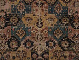 Vase-technique Carpet with Overlapping Cartouches, Cotton (warp), silk (weft), wool (weft and pile); asymmetrically knotted pile
