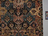 Vase-technique Carpet with Overlapping Cartouches, Cotton (warp), silk (weft), wool (weft and pile); asymmetrically knotted pile