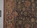 Carpet, Cotton (warp and weft), wool (pile); asymmetrically knotted pile