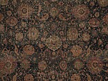 Carpet, Cotton (warp and weft), wool (pile); asymmetrically knotted pile