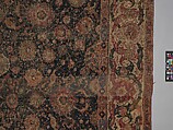 Carpet, Cotton (warp and weft), wool (pile); asymmetrically knotted pile