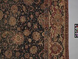 Carpet, Cotton (warp and weft), wool (pile); asymmetrically knotted pile