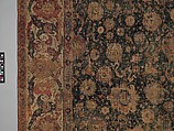 Carpet, Cotton (warp and weft), wool (pile); asymmetrically knotted pile