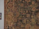 Carpet, Cotton (warp and weft), wool (pile); asymmetrically knotted pile