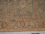 Carpet, Cotton (warp and weft), wool (pile); asymmetrically knotted pile