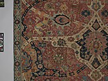 Carpet, Cotton (warp and weft), wool (weft and pile); asymmetrically knotted pile