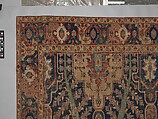 Row 1a Carpet with Tree and Cartouche Design, Cotton (warp and weft), wool (pile); asymmetrically knotted pile