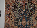 Carpet with Tree and Cartouche Design, Cotton (warp and weft), wool (pile); asymmetrically knotted pile