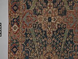 Carpet with Tree and Cartouche Design, Cotton (warp and weft), wool (pile); asymmetrically knotted pile