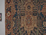 Carpet with Tree and Cartouche Design, Cotton (warp and weft), wool (pile); asymmetrically knotted pile