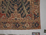 Carpet with Tree and Cartouche Design, Cotton (warp and weft), wool (pile); asymmetrically knotted pile