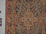 Carpet with Tree and Cartouche Design, Cotton (warp and weft), wool (pile); asymmetrically knotted pile