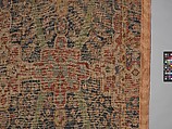 Carpet with Tree and Cartouche Design, Cotton (warp and weft), wool (pile); asymmetrically knotted pile