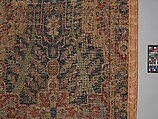 Carpet with Tree and Cartouche Design, Cotton (warp and weft), wool (pile); asymmetrically knotted pile