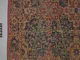 Carpet with Tree and Cartouche Design, Cotton (warp and weft), wool (pile); asymmetrically knotted pile