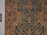 Carpet with Tree and Cartouche Design, Cotton (warp and weft), wool (pile); asymmetrically knotted pile