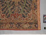 Carpet with Tree and Cartouche Design, Cotton (warp and weft), wool (pile); asymmetrically knotted pile