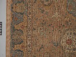 Carpet, Cotton (warp and weft), wool (pile); asymmetrically knotted pile