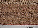 Carpet, Cotton (warp and weft), silk (pile); asymmetrically knotted pile