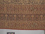 Carpet, Cotton (warp and weft), silk (pile); asymmetrically knotted pile