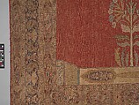 Carpet, Cotton (warp and weft), silk (pile); asymmetrically knotted pile