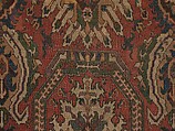 Carpet with Geometricized Floral Design, Wool (warp, weft, and pile); symmetrically knotted pile