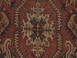 Carpet with Geometricized Floral Design, Wool (warp, weft, and pile); symmetrically knotted pile