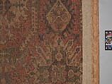 Carpet with Geometricized Floral Design, Wool (warp, weft, and pile); symmetrically knotted pile