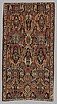 Carpet, Cotton (warp), wool (weft); symmetrically woven pile