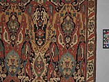Carpet, Cotton (warp), wool (weft); symmetrically woven pile