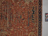 Carpet, Cotton (warp and weft), wool (pile); symmetrically knotted pile