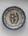 Dish, Earthenware; underglaze painted and glazed