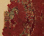 Tapestry-Woven Fragment, Wool; slit-tapestry weave with eccentric wefts