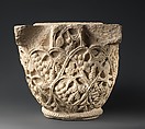 Capital with a Pattern of Vines with Grapes, Limestone; carved in relief