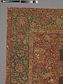 Carpet, Silk (warp), cotton (weft), wool (pile); asymmetrically knotted pile