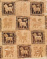 Textile Fragment, Cotton, other fibers; plain weave, printed, and painted