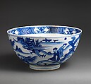 Imitation Blue-and-White Bowl, Stonepaste; painted in blue under transparent glaze