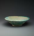 Bowl, Earthenware; turquoise opacified glaze